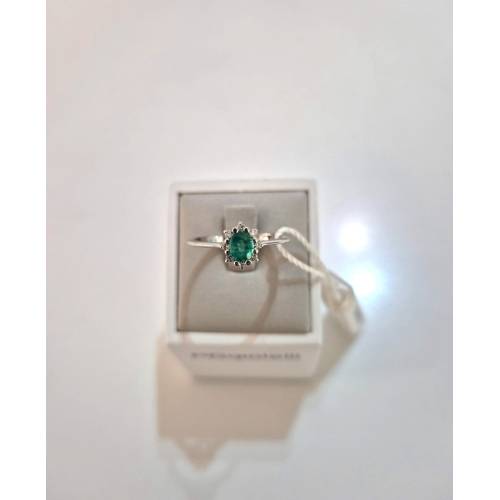 ANELLO Con SMERALDO E DIAMANTI ORO...