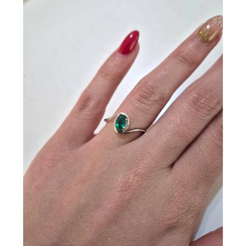 ANELLO Con SMERALDO E DIAMANTI ORO...