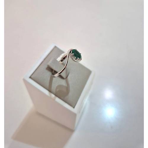 ANELLO Con SMERALDO E DIAMANTI ORO...