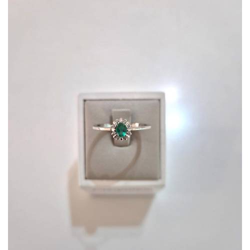 ANELLO Con SMERALDO E DIAMANTI ORO...