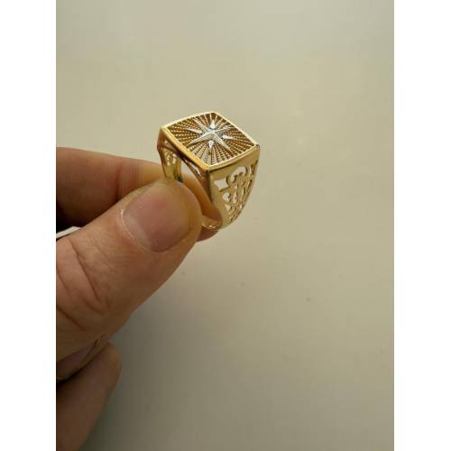 ANELLO Uomo ORO 18 Karati 750 GIALLO...