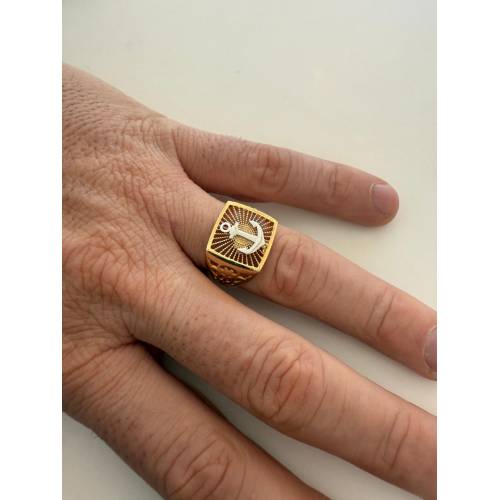 ANELLO Da Uomo ORO 18 Karati 750%...