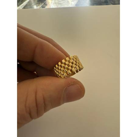 ANELLO Da Uomo Donna Unisex In ORO GIALLO 18 KARATI 750% Modello FASCIONE Largo