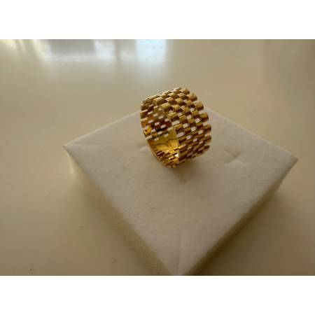 ANELLO Da Uomo Donna Unisex In ORO GIALLO 18 KARATI 750% Modello FASCIONE Largo