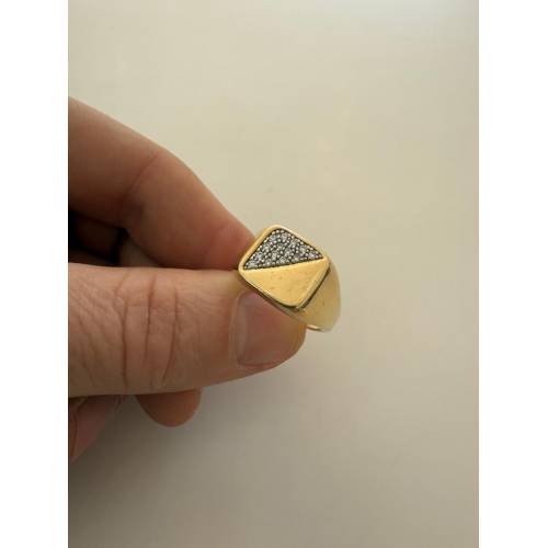 ANELLO Da Uomo In ORO 18 Karati 750%...