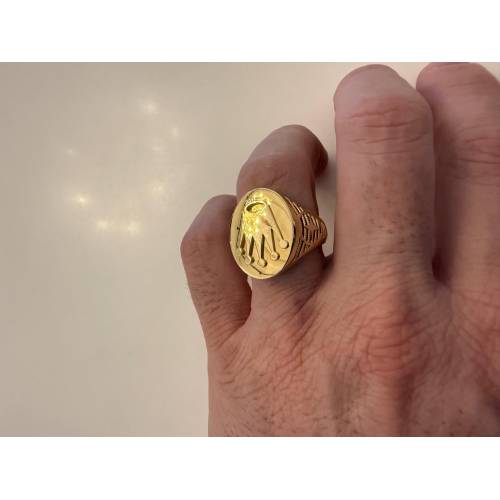 ANELLO Ovale Da Uomo In ORO GIALLO 18...
