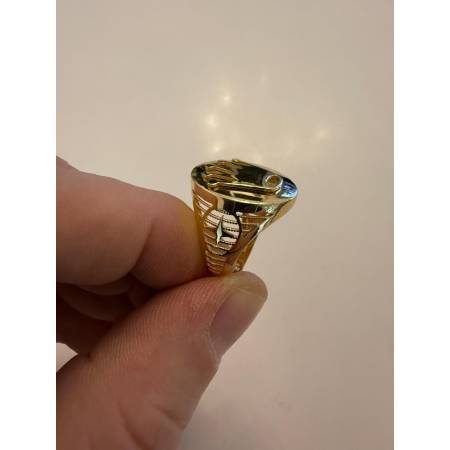 ANELLO Ovale Da Uomo In ORO GIALLO 18 KARATI 750% Con LOGO CORONA ROLEX Lucido