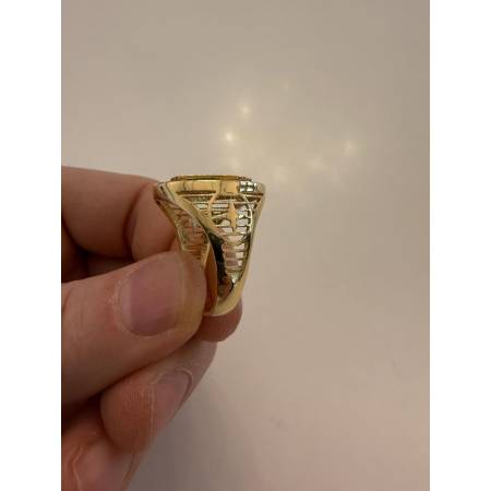 ANELLO Ovale Da Uomo In ORO GIALLO 18 KARATI 750% Con LOGO CORONA ROLEX Lucido