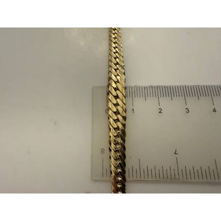 BRACCIALE ORO GIALLO 18 Karati 750% Donna Maglia Catena SERPENTINA Piatta Lucida