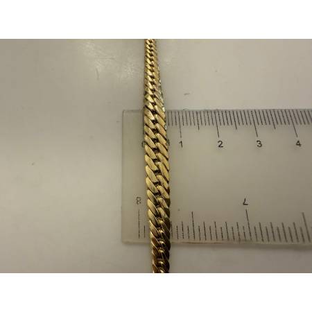 BRACCIALE ORO GIALLO 18 Karati 750% Donna Maglia Catena SERPENTINA Piatta Lucida