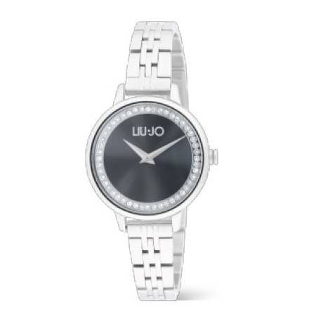 OROLOGIO LIU JO SHINE Donna Acciaio Silver Black Argentato Nero Da Polso TLJ2583