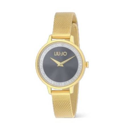 OROLOGIO LIU JO SHINE Donna Polso Oro Giallo Nero Acciaio Maglia Milano TLJ2588