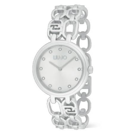 OROLOGIO LIU JO SING Donna Silver In Acciaio Argento Cristalli Da Polso TLJ2359