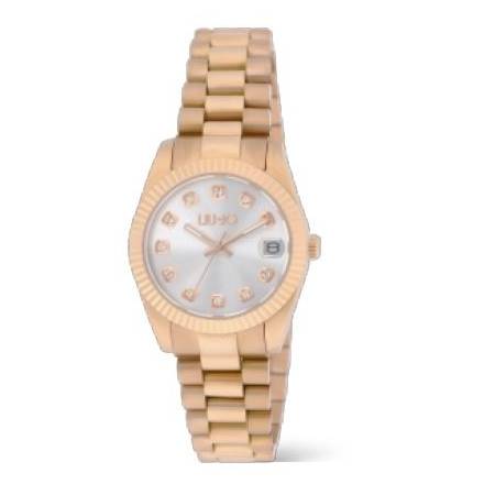 OROLOGIO LIU JO TIMELESS Donna Oro Rosa In Acciaio E Cristalli Da Polso TLJ2488