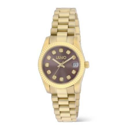 OROLOGIO LIU JO TIMELESS Donna Oro Gold In Acciaio E Cristalli Da Polso TLJ2487