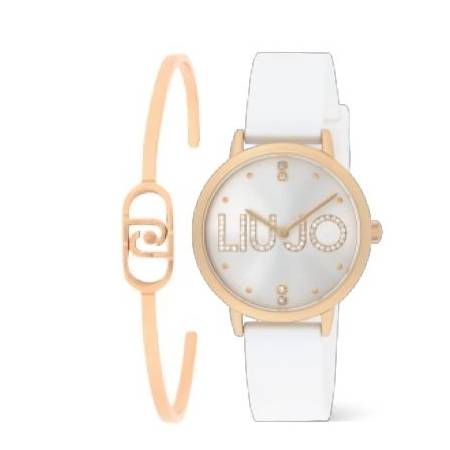 OROLOGIO LIUJO COUPLE ESSENCE Donna Oro Rosa Acciaio Gomma Con Bracciale TLJ2524