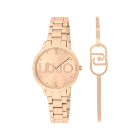 OROLOGIO LIU JO COUPLE ESSENCE Donna Oro Rosa In Acciaio Con Bracciale TLJ2519