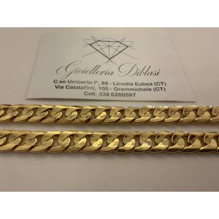 COLLANA ORO GIALLO 18 Karati 750%/1000 Collier Catena Grumetta Girocollo 60 cm