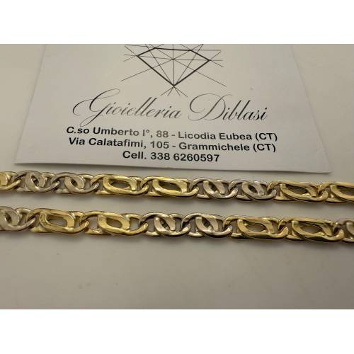 COLLANA Unisex ORO Bicolor GIALLO...