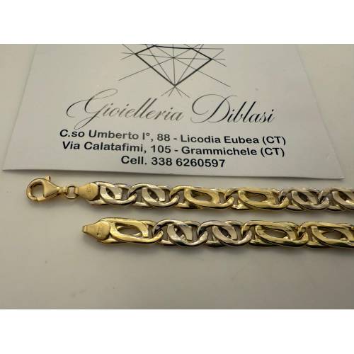 COLLANA Unisex ORO Bicolor GIALLO...