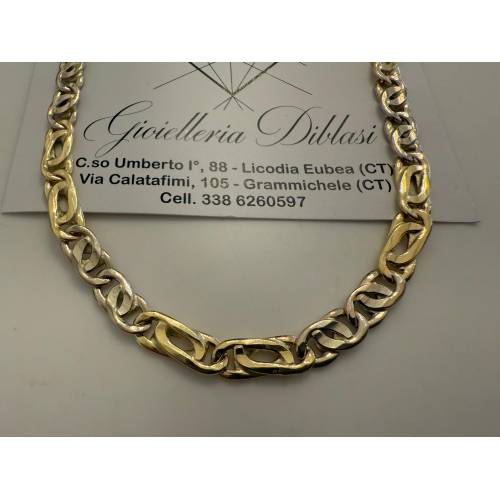 COLLANA Unisex ORO Bicolor GIALLO...