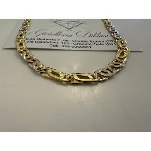 COLLANA Unisex ORO Bicolor GIALLO...