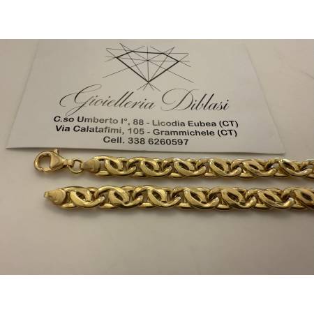 COLLANA Uomo Donna Unisex ORO GIALLO 18 Kt 750% Collier Maglia CATENA Girocollo