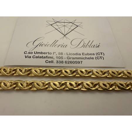 COLLANA Uomo Donna Unisex ORO GIALLO 18 Kt 750% Collier Maglia CATENA Girocollo