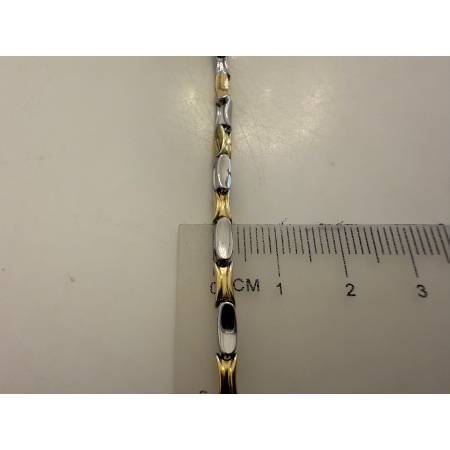 COLLANA Uomo Donna ORO 18 Carati 750% COLLIER Tubolare Giallo Bianco Girocollo