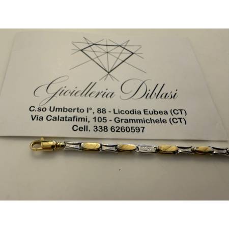 COLLANA Uomo Donna ORO 18 Carati 750% COLLIER Tubolare Giallo Bianco Girocollo