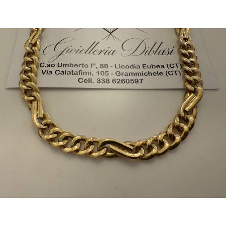 COLLANA Uomo Donna Unisex ORO GIALLO 18 Kt 750% Collier Maglia CATENA Girocollo