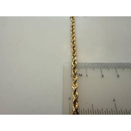 COLLANA Donna ORO GIALLO 18 Karati 750% Maglia Catena Modello FUNE BRILLANTINATA