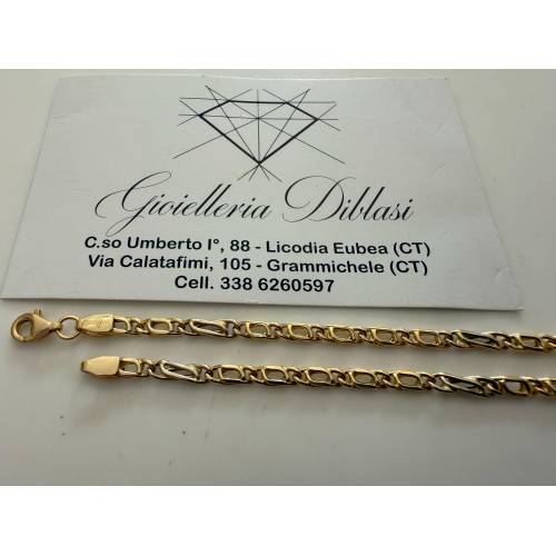 COLLANA ORO Bicolor GIALLO BIANCO 18...