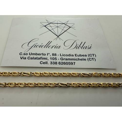 COLLANA ORO Bicolor GIALLO BIANCO 18...