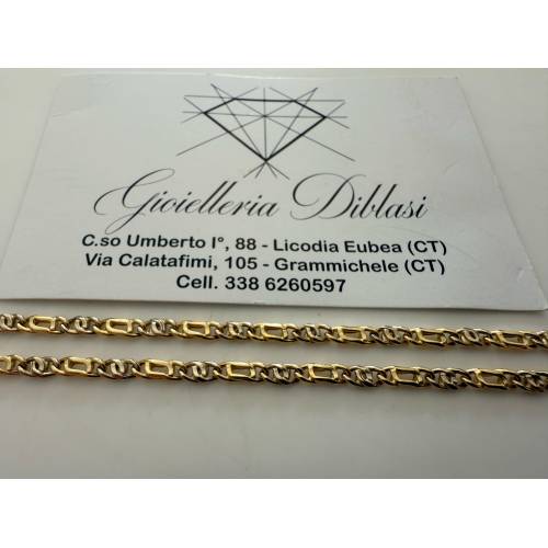COLLANA ORO Bicolor GIALLO BIANCO 18...