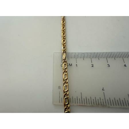 BRACCIALE In ORO 18 Karati 750% Uomo Donna GIALLO BIANCO Maglia Catena Bicolore